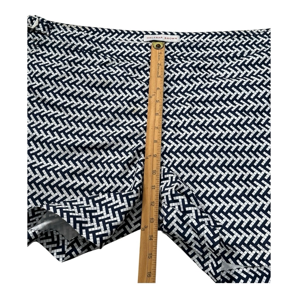 Orlebar Brown Bulldog Maro Navy Cloud Triangle Print Swim Trunks Size 40 - Picture 11 of 16